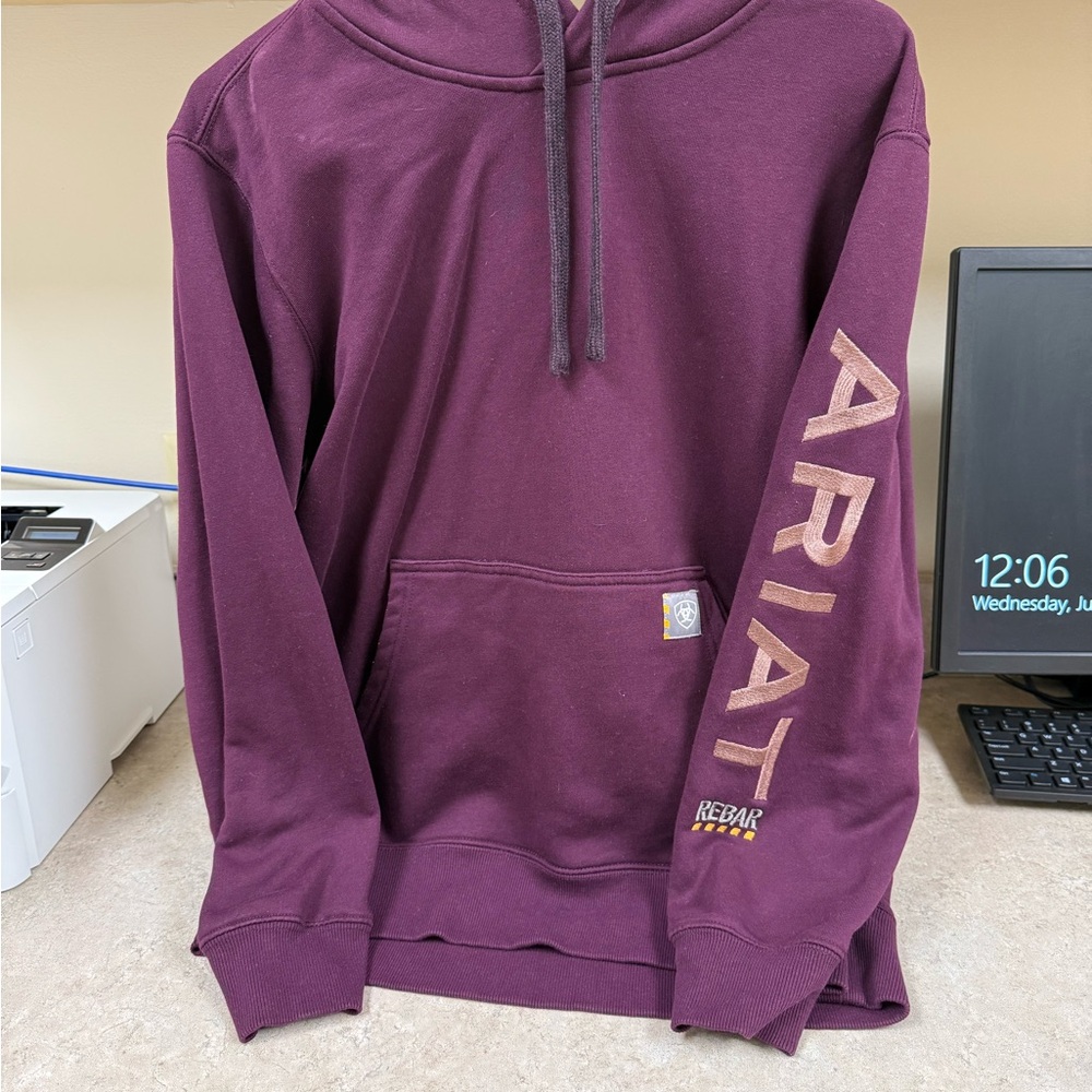 Ariat Maroon Hoodie with Sleeve Logo